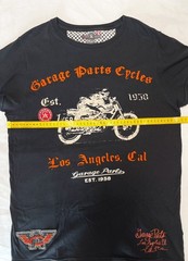 Christian Audigier Men’s T-Shirt Black Biker Garage Parts Motorcycle Y2K Size M