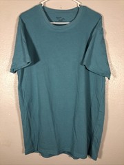 Hanes Originals Short Sleeve T-Shirt Size L Color Blue 95% Cotton 5% Spandex