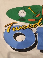 Tweety Bird Looney Tunes Shirt Tweed Off Golf XL 1993 Used White Velva Sheen WB