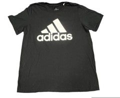 Adidas T Shirt Mens XL Black Amplifier Tee Spellout Logo Pullover Casual