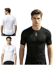 Mens Vest Exercise Undershirt Brace T-Shirts Cycling Tops Summer Tank Workout