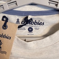 Chubbies The Bowl of Oatmeal Pocket T-Shirt Mens Medium M Cream Tan Gray Casual