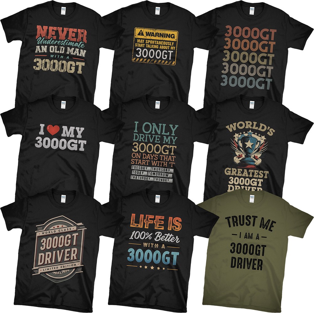 3000GT T-SHIRTS. AWESOME & FUNNY DESIGNS. MITSUBISHI GTO DRIVER GIFT IDEA