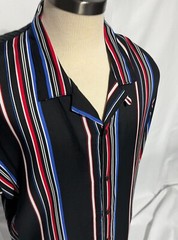 Shaquille XLG Big/Tall Mens Black / Brown Multi Striped SS Button2XLT, 3XLT, 4XL