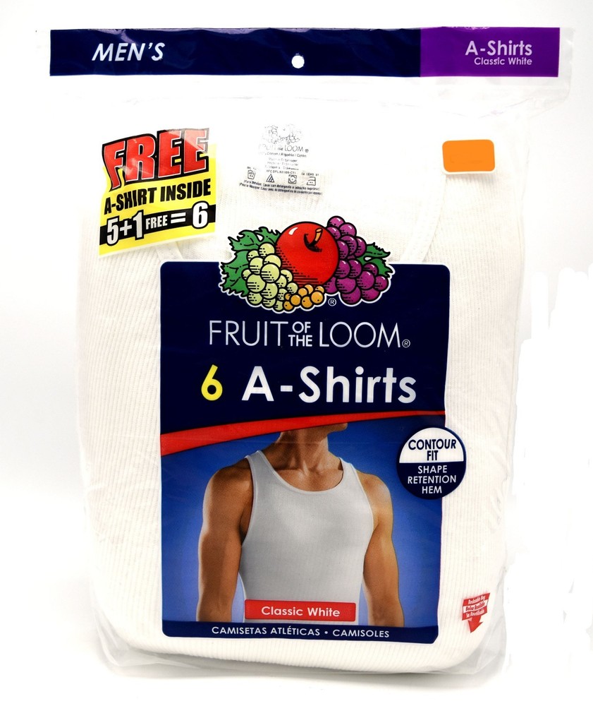 12 White Small S 34-36 Inch A-Shirt Tanks Fruit Of The Loom C/P 86-91 CM