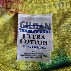 Gildan Ultra Cotton Tie Dye T-Shirt Men’s XL Rainbow Spiral Heavyweight Cotton
