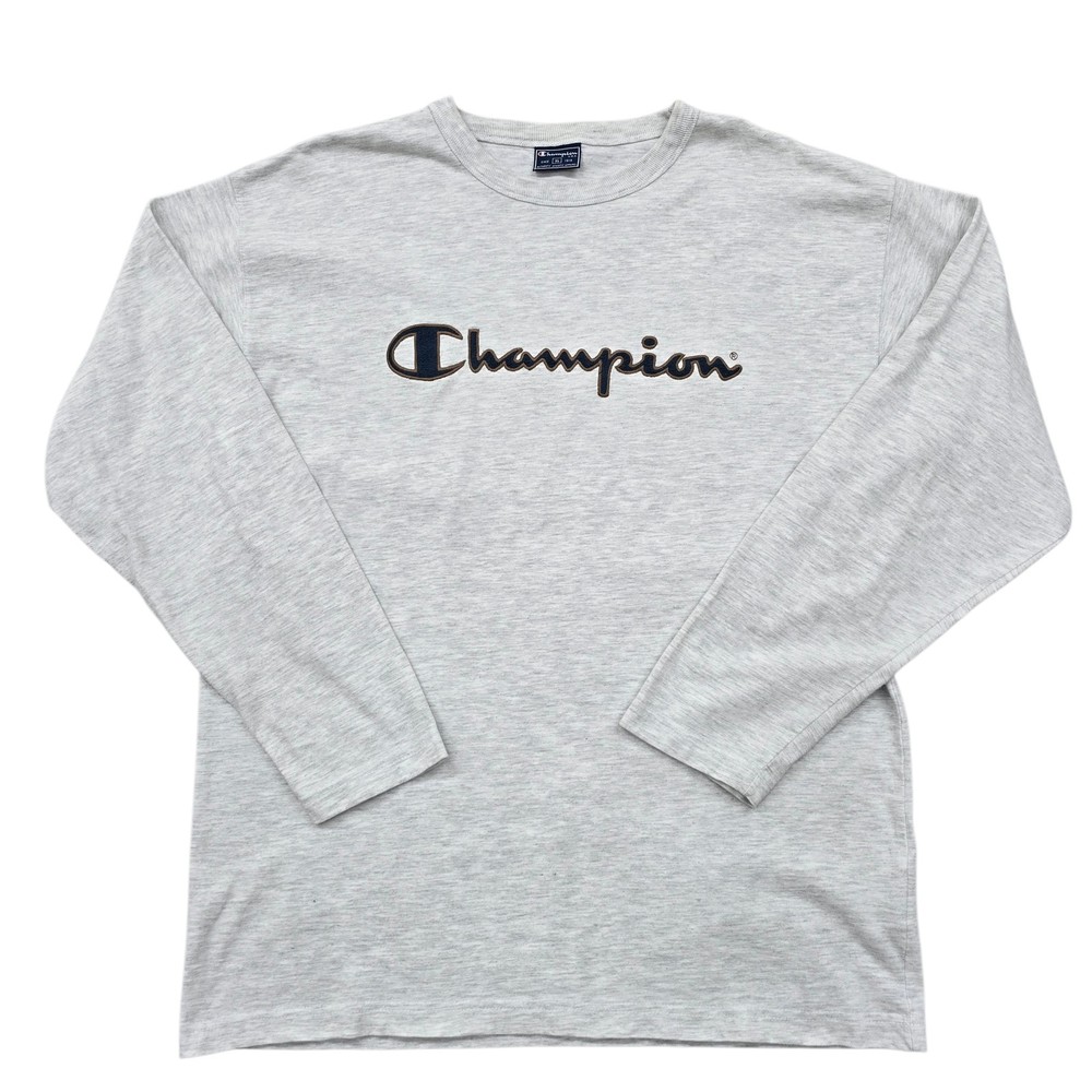Champion Men’s XL Heather Gray Long Sleeve Crew Neck Shirt