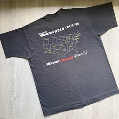 VINTAGE 1996 MICROSOFT WINDOWS NT 4.0 TOUR T SHIRT XL USA FRUIT OF THE LOOM TECH