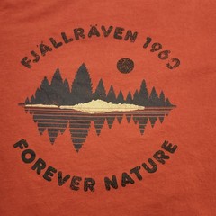 Fjallraven Forever Nature Forest Mirror Graphic T-Shirt Mens Large Red Tee