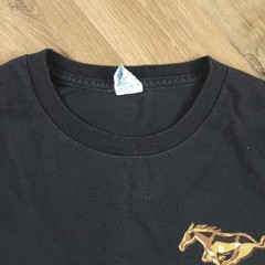 Ford Mustang T Shirt Mens Large Black Boss 302 5.0 Muscle Car Graphic Tee Logo
