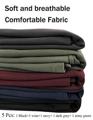 5 Pack Mens Long Sleeve T Shirts Sport Casual Construction Work Tee Running C…