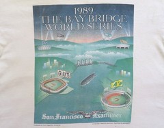 1980’s Vintage T Shirt 1989 Bay Area World Series Giants A’s Stedman *Heavy Use*