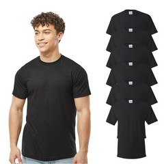 Hanes Essential-T Men’s Black T-Shirt 6-Pack | Classic Fit | 100% Cotton | S-5XL