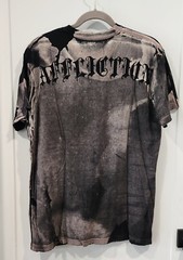 Rare Vtg Affliction Puppet Master God Vs Devil Demon Shirt L Y2K All Over Print