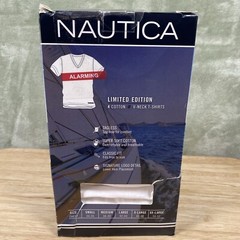 Nautica V-Neck T-Shirts Men’s S 34-36 White Cotton Limited Edition 4 Pack NWT