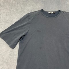 Uniqlo U AIRism T-Shirt Mens Small Dark Gray Cotton Everyday Wear Oversized Logo