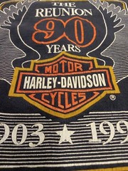 Vintage Harley Davidson 90 Years Reunion T-shirt Holoubek Front Back Print Sz Lg