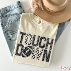 Touchdown Season Shirt Retro Checkered Football Game Day Unisex Fan Gift Tee