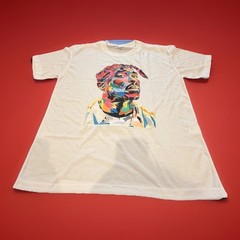 2Pac White Artistic Graphic Tee Shirt MEDIUM, New