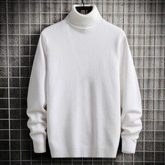 Men’s High Collar Knitted Turtleneck Solid Color Warm Sweater Warm Pullover New