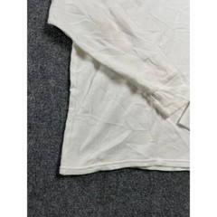 Men’s White Waffle Knit Ribbed Cuff Crew Neck Long Sleeve Thermal Shirt Size L