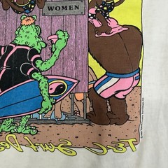 Vintage T&C Town & Country Monkey Business Shirt White Large Single Stitch USA