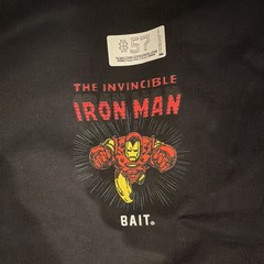 BAIT Marvel Iron Man Men’s Black Graphic Print Crew Neck Cotton Tee M