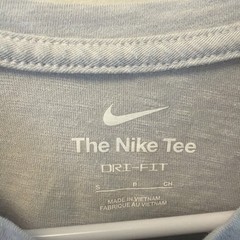 Nike Check Logo Tee Mens Small Dri Fit Gray Short Sleeve Casual Crewneck