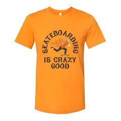 Unisex Skateboarding Graphic T Shirt With Flaming Skater Illustration And Is Cra