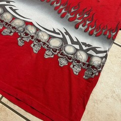 Vintage 90s JNCO Flame Skull Shirt Sz XXL Wrap Around All Over AOP SKATE Grunge
