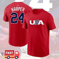 HOT! Bryce #24 Harrper USA Baseball 2026 Name & Number Players For Fans