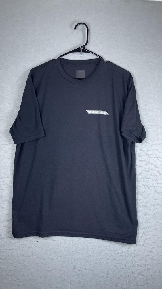 Oakley Shirt Mens Large Black Small Front Back Logo Graphic Tee Outdoor Sports