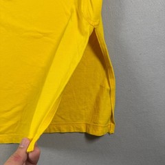 Adidas T-Shirt Mens Large Yellow 3-Stripe Performance Athletic Gym Sportswear