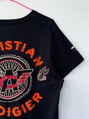 Christian Audigier Men’s T-Shirt Black Biker Garage Parts Motorcycle Y2K Size M