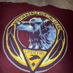 Columbia PHG Men’s XXL Burgandy T Shirt Short Sleeve Dog Print Hunting Casual