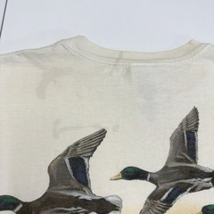 Columbia Duck Hunting Graphic T Shirt Mens Medium Gray Cotton Long Sleeve Tee