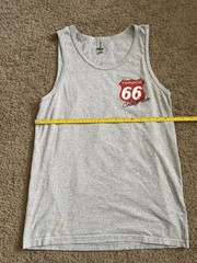 Vintage Topcok Route 66 Gildan Heavy Cotton Gray Funny Graphic Men’s Tank Top M