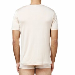 2025 T Shirt Pure Silk Knit Men’s Shirt Round Neck Short Sleeves Solid Us S M L