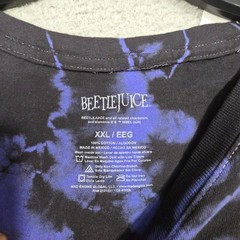 Beetlejuice Tie Dye Shirt Mens 2XL XXL Blue Distressed Classic Movie Retro NWT