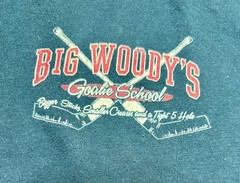 Big Woody’s Goalie School Vintage Hockey Graphic T-Shirt
