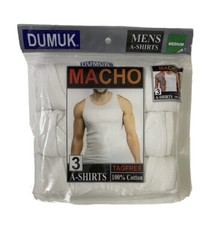 3 Pieces Men’s A-Shirt 100% Cotton Tank Top Ribbed Undershirt Black White Gray