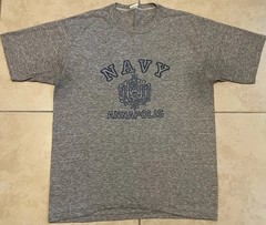 Vtg 80s US Navy Academy Annapolis Faded Shirt M Military Army College Grunge 70s