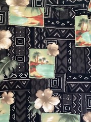 Pierre Cardin Hawaiian Shirt Men’s sz L large black Hawaiian 🌺 palm tree beach