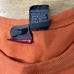 PROSPIRIT Shirt Men L Orange Grunge Skate Tee Knit Thick Stitch Hem Halloween L