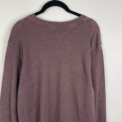 Mossy Oak Thermal Shirt Mens Medium Brown Waffle Knit Long Sleeve Outdoors Tee