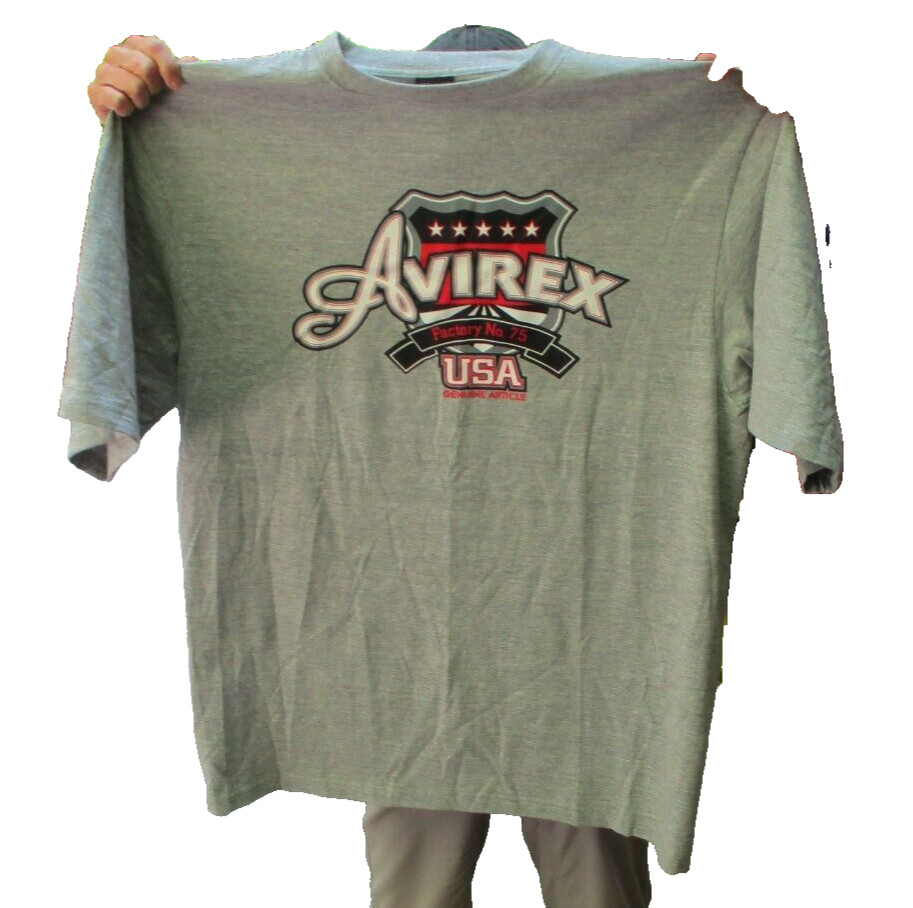 Avirex Factory No. 75 Genuine Article Men’s Gray Tee Shirt New with Tags
