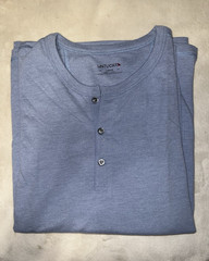 UNTUCKit – Size L – Men’s Pale/Light Blue Long Sleeve Henley T-Shirt