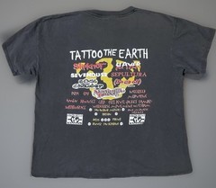 Vintage Tattoo The Earth RARE Slayer Slip Knot Festival Metal Punk Band T Shirt