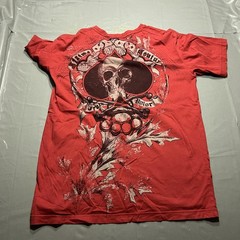 Xtreme Couture Shirt Mens XL Red Skull Brass Knuckles Graphic Gothic Tee