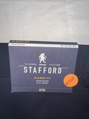 NWT Stafford Men’s 42 x 30 Classic Fit Flat Front Year Round Trouser Pants $70